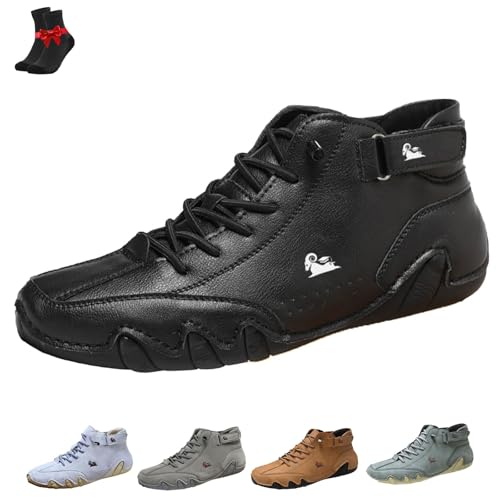 FJZFXKZL Alpaka Barfußschuhe, Alpaka - Ergonomische, wasserdichte & schmerzlindernde Barfußschuhe aus Leder for Damen und Herren(Black,48 EU) von FJZFXKZL