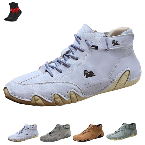 FJZFXKZL Alpaka Barfußschuhe, Alpaka - Ergonomische, wasserdichte & schmerzlindernde Barfußschuhe aus Leder for Damen und Herren(Blue,41 EU) von FJZFXKZL