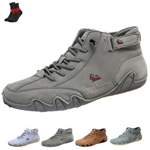 FJZFXKZL Alpaka Barfußschuhe, Alpaka - Ergonomische, wasserdichte & schmerzlindernde Barfußschuhe aus Leder for Damen und Herren(Grey,47 EU) von FJZFXKZL