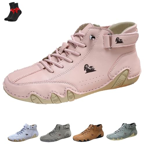 FJZFXKZL Alpaka Barfußschuhe, Alpaka - Ergonomische, wasserdichte & schmerzlindernde Barfußschuhe aus Leder for Damen und Herren(Pink,42 EU) von FJZFXKZL