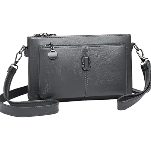 FJZFXKZL Blaciokamith Handytasche mit großer Kapazität, Umhängetasche, weiche Ledertasche mit mehreren Taschen, Umhängetasche(Dark Grey) von FJZFXKZL