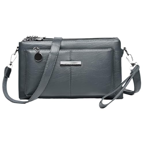 FJZFXKZL Blaciokamith Handytasche mit großer Kapazität, Umhängetasche, weiche Ledertasche mit mehreren Taschen, Umhängetasche(Dark Grey-A) von FJZFXKZL