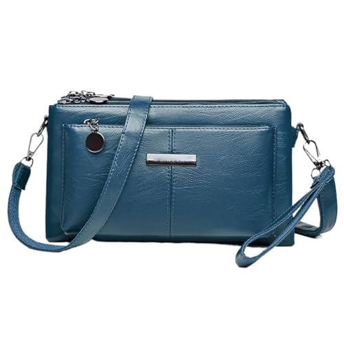 FJZFXKZL Blaciokamith Handytasche mit großer Kapazität, Umhängetasche, weiche Ledertasche mit mehreren Taschen, Umhängetasche(Lake Blue-A) von FJZFXKZL