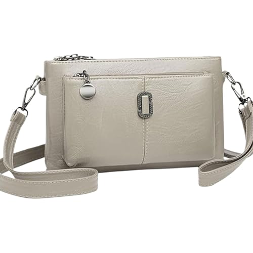 FJZFXKZL Blaciokamith Handytasche mit großer Kapazität, Umhängetasche, weiche Ledertasche mit mehreren Taschen, Umhängetasche(Off-White) von FJZFXKZL
