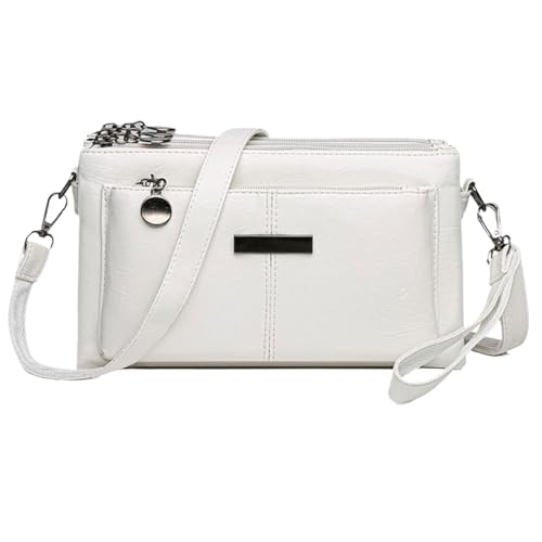 FJZFXKZL Blaciokamith Handytasche mit großer Kapazität, Umhängetasche, weiche Ledertasche mit mehreren Taschen, Umhängetasche(White-A) von FJZFXKZL