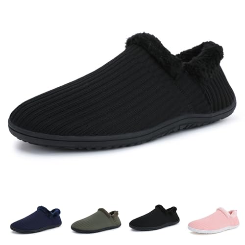 FJZFXKZL Cord-Hausschuhe for Damen und Herren, Pantoletten mit Fußgewölbeunterstützung, lässig, bequeme Hausschuhe(Black,40 EU) von FJZFXKZL