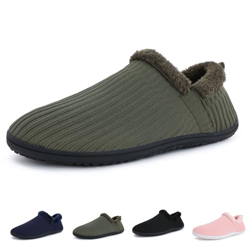 FJZFXKZL Cord-Hausschuhe for Damen und Herren, Pantoletten mit Fußgewölbeunterstützung, lässig, bequeme Hausschuhe(Green,43 EU) von FJZFXKZL