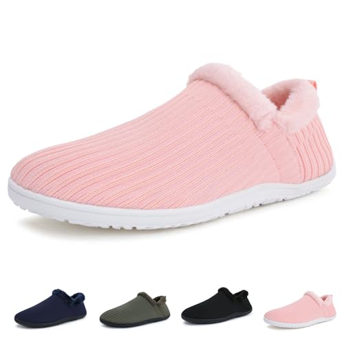 FJZFXKZL Cord-Hausschuhe for Damen und Herren, Pantoletten mit Fußgewölbeunterstützung, lässig, bequeme Hausschuhe(Pink,45 EU) von FJZFXKZL