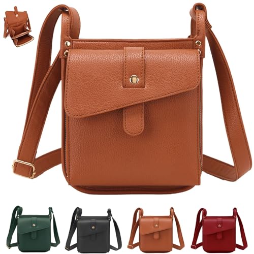 FJZFXKZL Dollver Umhängetasche, Dollver Umhängetasche for Damen, Umhängetasche aus Leder mit speziellem Design, Schultertasche(Orange) von FJZFXKZL