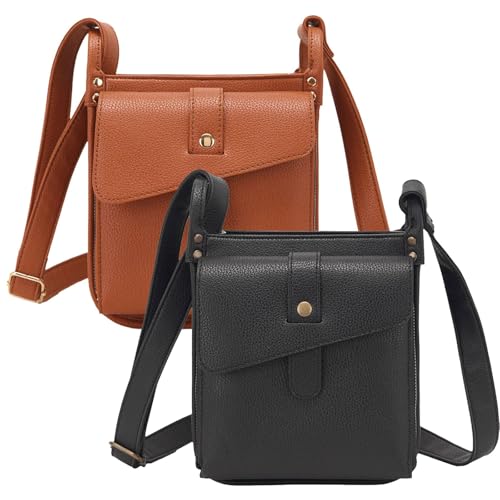 FJZFXKZL Dollver Umhängetasche, Dollver Umhängetasche for Damen, Umhängetasche aus Leder mit speziellem Design, Schultertasche(Orange+Black) von FJZFXKZL