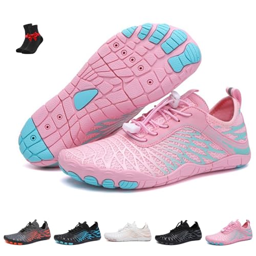 FJZFXKZL Ongitecoude Erdungsschuhe mit Kupfer, Wasserschuhe, leichte, atmungsaktive Yoga-Barfußschuhe, Wanderschuhe(Pink,40 EU) von FJZFXKZL