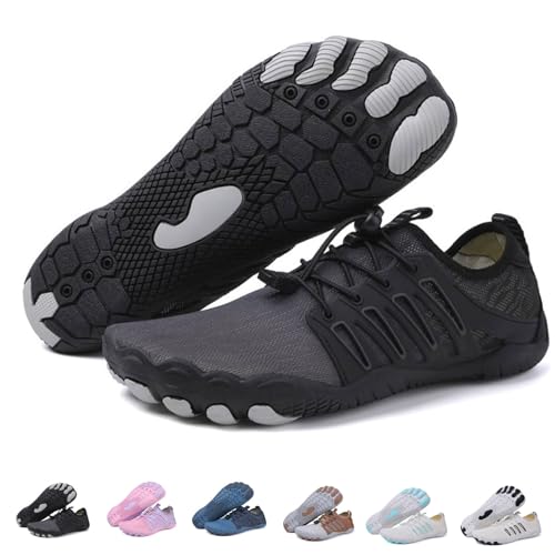 FJZFXKZL Ongitecoude Erdungsschuhe mit Kupfer, Wasserschuhe Herren Damen Barfußschuhe Schnelltrocknende Schuhe, Yoga-Schuhe(Black,45 EU) von FJZFXKZL