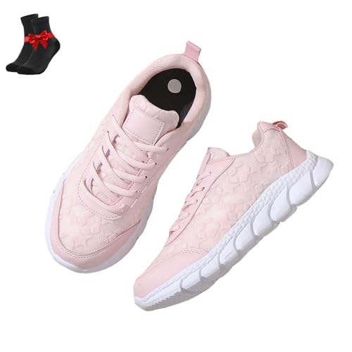 FJZFXKZL Orthopädische Damen-Sneaker, weiche Schlupfschuhe mit Fußgewölbeunterstützung, Sommer-Sneaker, Wanderschuhe(Pink,43 EU) von FJZFXKZL