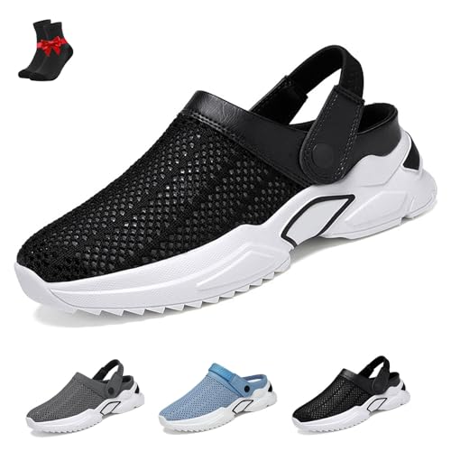 FJZFXKZL Orthopädische Hohl-Out-Sommersandalen for Herren,Atmungsaktive Mesh-Netzsandalen for Herren,Orthopädische Sandalen(Black,45 EU) von FJZFXKZL