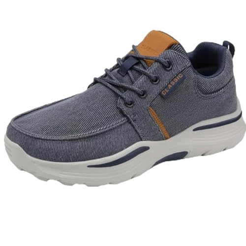 FJZFXKZL Orthopädische Schuhe for Herren, Slip-On-Loafer for Herren im Freien, Wanderschuhe, bequeme, rutschfeste Plateau-Sneaker(Blue,43 EU) von FJZFXKZL