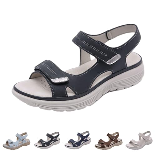 FJZFXKZL Orthopädische Sportsandalen for Damen, bequeme orthopädische Erholungssandale mit weiter Passform, elegant(Black,38 EU) von FJZFXKZL