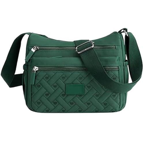 FJZFXKZL Scheinbare Umhängetasche, Umhängetasche aus Nylon, Reisehandtasche for Damen, Umhängetaschen mit mehreren Taschen und(Green) von FJZFXKZL