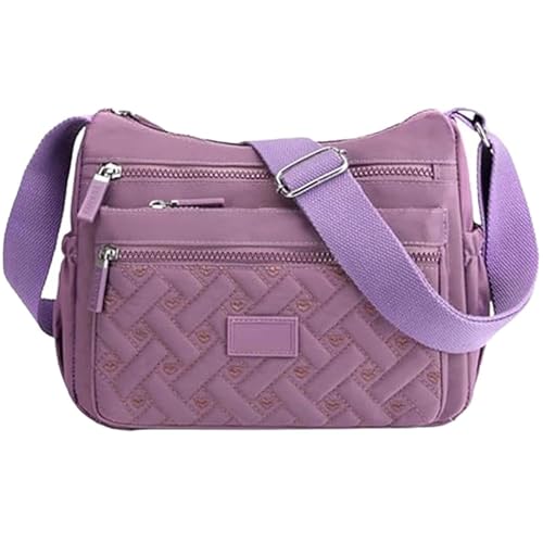 FJZFXKZL Scheinbare Umhängetasche, Umhängetasche aus Nylon, Reisehandtasche for Damen, Umhängetaschen mit mehreren Taschen und(Purple) von FJZFXKZL