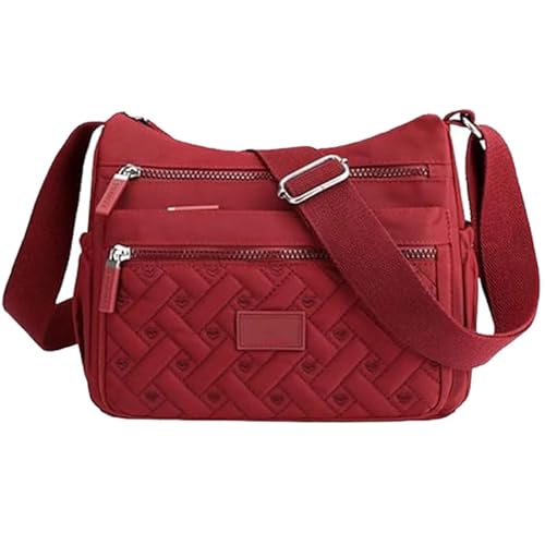 FJZFXKZL Scheinbare Umhängetasche, Umhängetasche aus Nylon, Reisehandtasche for Damen, Umhängetaschen mit mehreren Taschen und(Red) von FJZFXKZL