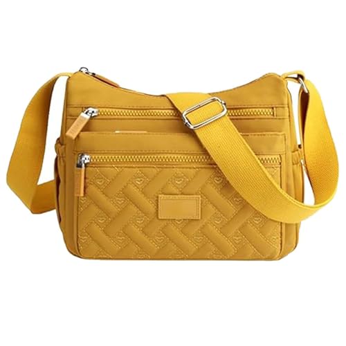 FJZFXKZL Scheinbare Umhängetasche, Umhängetasche aus Nylon, Reisehandtasche for Damen, Umhängetaschen mit mehreren Taschen und(Yellow) von FJZFXKZL