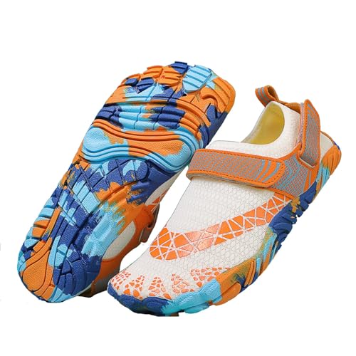 FJZFXKZL Sommer-Wasserschuhe, Wasserschuhe for Herren, schnelltrocknende Barfuß-Fluss-Wanderschuhe，Watschuhe,Schwimmen(White,40 EU) von FJZFXKZL