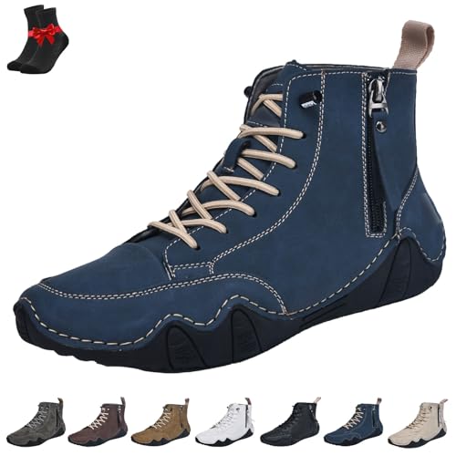 FJZFXKZL Vogany Alpaka-Trekking- und Wanderschuhe for Herren, rutschfest, wasserdicht, atmungsaktiv, for Outdoor-Freizeit, Barfußschuhe(Blue,41 EU) von FJZFXKZL