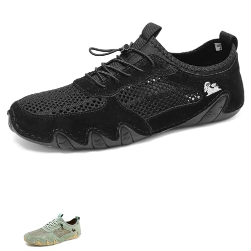 FJZFXKZL Vogany Schuhe for Damen, Mesh-Schuhe, orthopädische Sneakers for Damen, rutschfeste, leichte Halbschuhe, Wanderschuhe(Black,38 EU) von FJZFXKZL