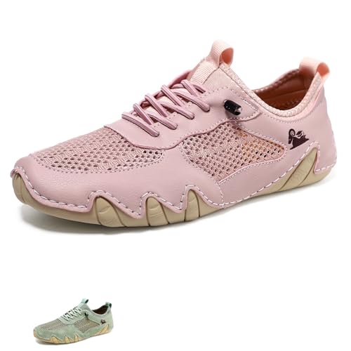 FJZFXKZL Vogany Schuhe for Damen, Mesh-Schuhe, orthopädische Sneakers for Damen, rutschfeste, leichte Halbschuhe, Wanderschuhe(Pink,40 EU) von FJZFXKZL