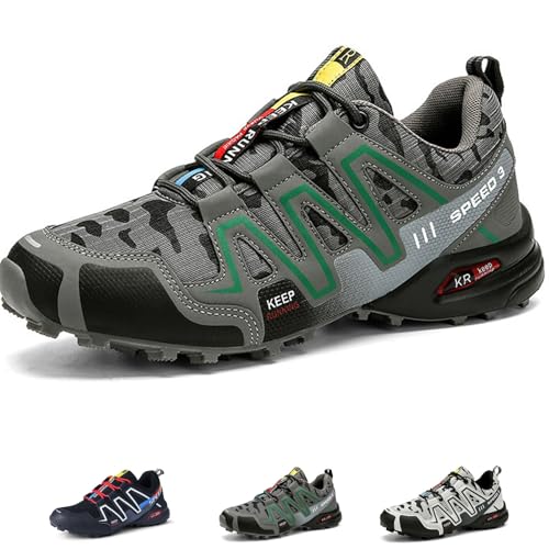 FJZFXKZL Wanderschuhe for Damen und Herren, orthopädische Wander-Sneaker,rutschfeste Kletterstiefel mit breiter Zehenpartie(905 Dark Gray,46 EU) von FJZFXKZL