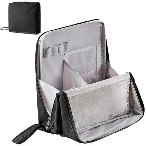 Mehrzweck-Stand-Make-up-Tasche aus Oxford-Stoff mit großem Fassungsvermögen, tragbarer, leichter Canvas-Organizer mit mehreren Fächern, aufrechtes Design for Reisen, Arbeit und den täglichen Gebrauch( von FJZFXKZL