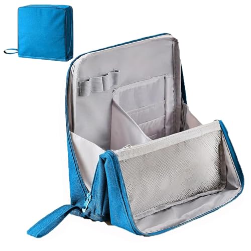 Mehrzweck-Stand-Make-up-Tasche aus Oxford-Stoff mit großem Fassungsvermögen, tragbarer, leichter Canvas-Organizer mit mehreren Fächern, aufrechtes Design for Reisen, Arbeit und den täglichen Gebrauch( von FJZFXKZL