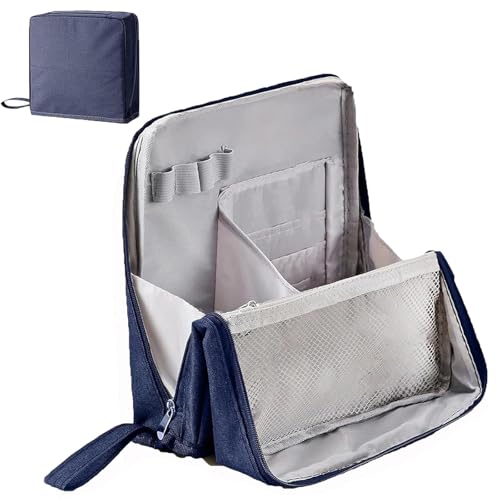 Mehrzweck-Stand-Make-up-Tasche aus Oxford-Stoff mit großem Fassungsvermögen, tragbarer, leichter Canvas-Organizer mit mehreren Fächern, aufrechtes Design for Reisen, Arbeit und den täglichen Gebrauch( von FJZFXKZL