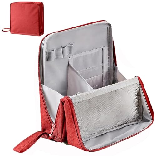 Mehrzweck-Stand-Make-up-Tasche aus Oxford-Stoff mit großem Fassungsvermögen, tragbarer, leichter Canvas-Organizer mit mehreren Fächern, aufrechtes Design for Reisen, Arbeit und den täglichen Gebrauch( von FJZFXKZL