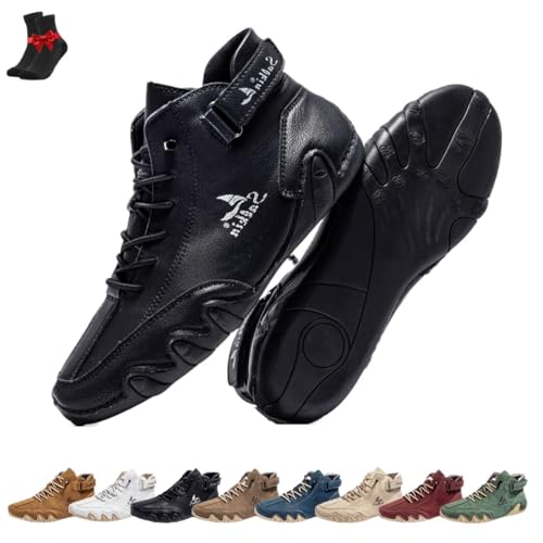 Vogany Shoes Orthopädische Sneakers Damen und Herren,Hohe Wanderschuhe,Atmungsaktive Barfußschuhe(Black,37 EU) von FJZFXKZL