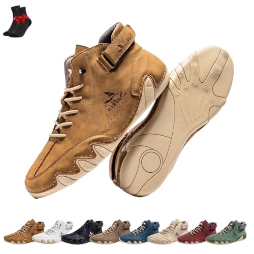 Vogany Shoes Orthopädische Sneakers Damen und Herren,Hohe Wanderschuhe,Atmungsaktive Barfußschuhe(Brown,41 EU) von FJZFXKZL