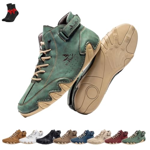 Vogany Shoes Orthopädische Sneakers Damen und Herren,Hohe Wanderschuhe,Atmungsaktive Barfußschuhe(Green,39 EU) von FJZFXKZL