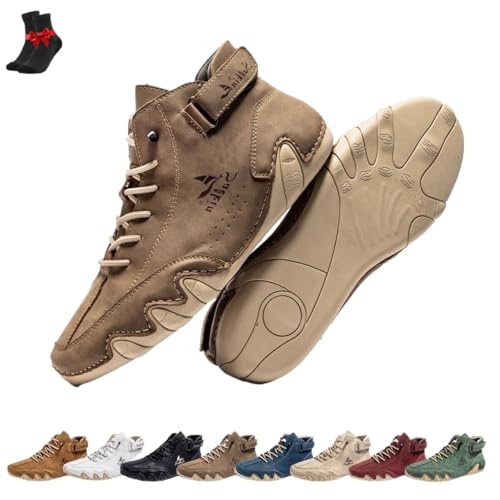 Vogany Shoes Orthopädische Sneakers Damen und Herren,Hohe Wanderschuhe,Atmungsaktive Barfußschuhe(Khaki,39 EU) von FJZFXKZL