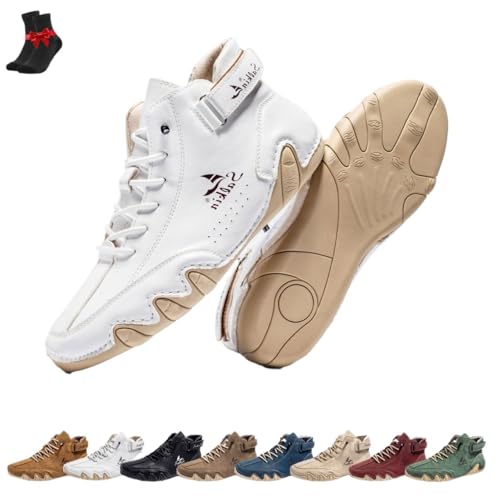Vogany Shoes Orthopädische Sneakers Damen und Herren,Hohe Wanderschuhe,Atmungsaktive Barfußschuhe(White,41 EU) von FJZFXKZL