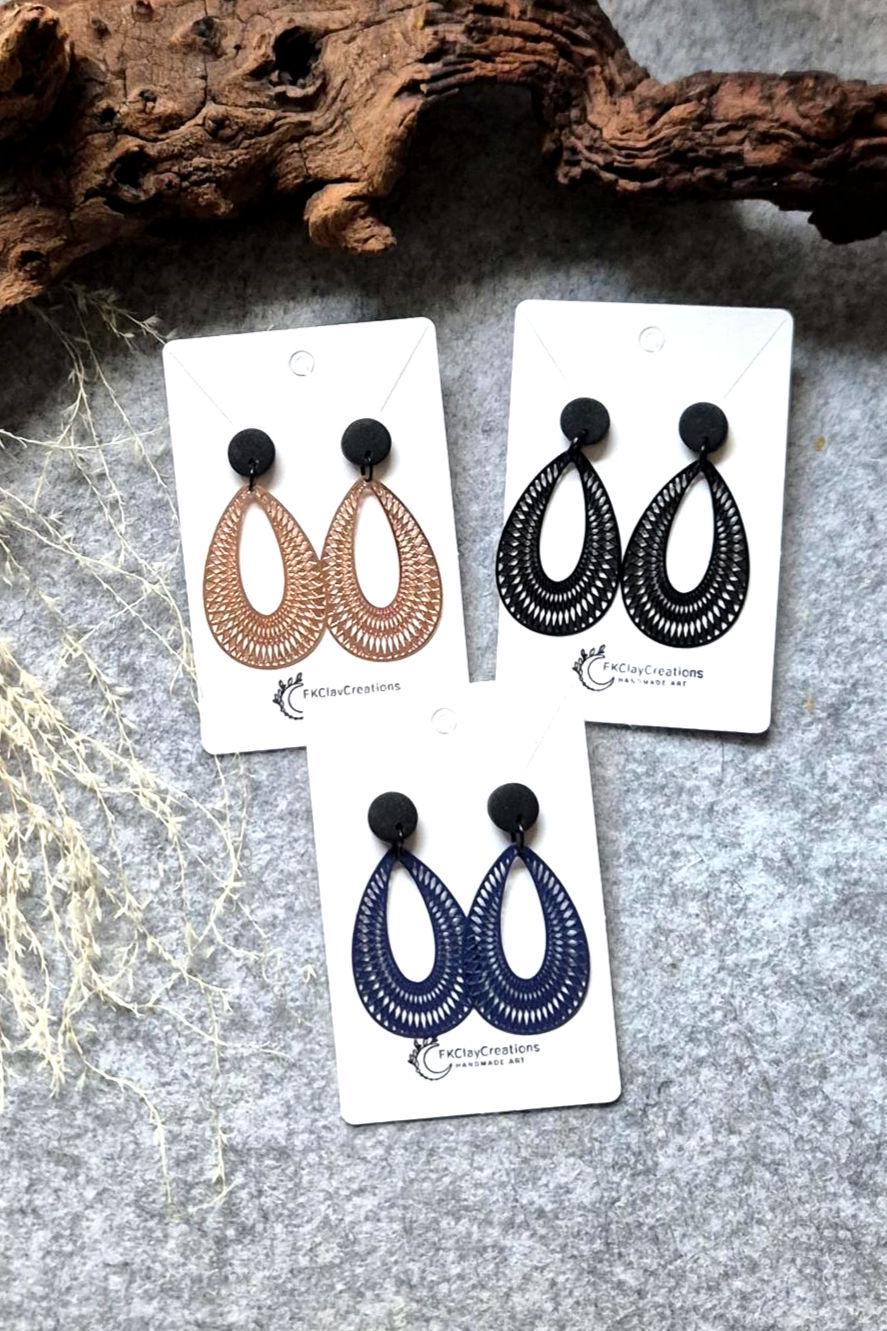 Polymer Clay Ohrringe " Frida "/ Polymerton Mit Anhänger/ Hängeohrringe/ Edelstahl/ Nickelfrei von FKClayCreations