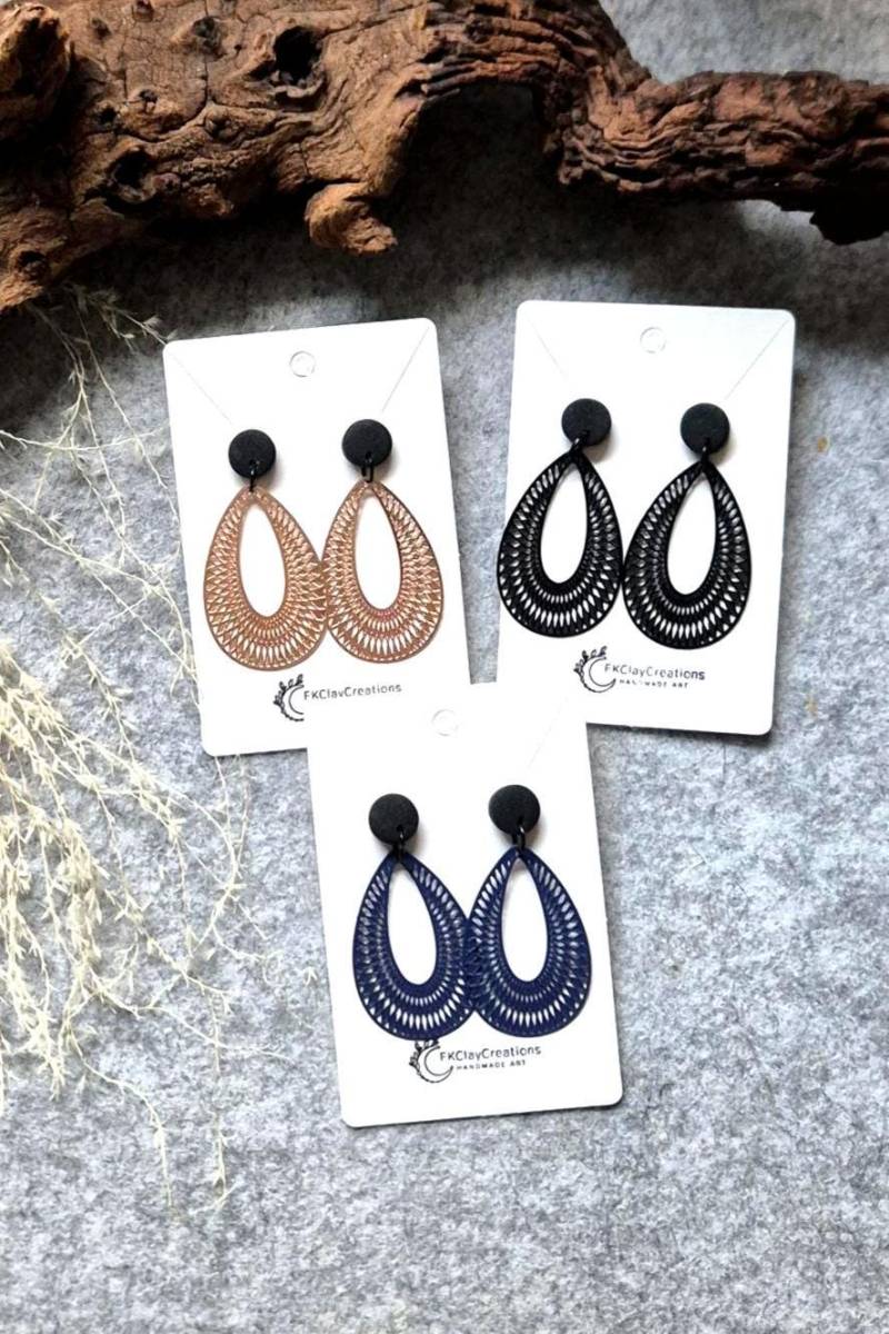 Polymer Clay Ohrringe " Frida "/ Polymerton Mit Anhänger/ Hängeohrringe/ Edelstahl/ Nickelfrei von FKClayCreations