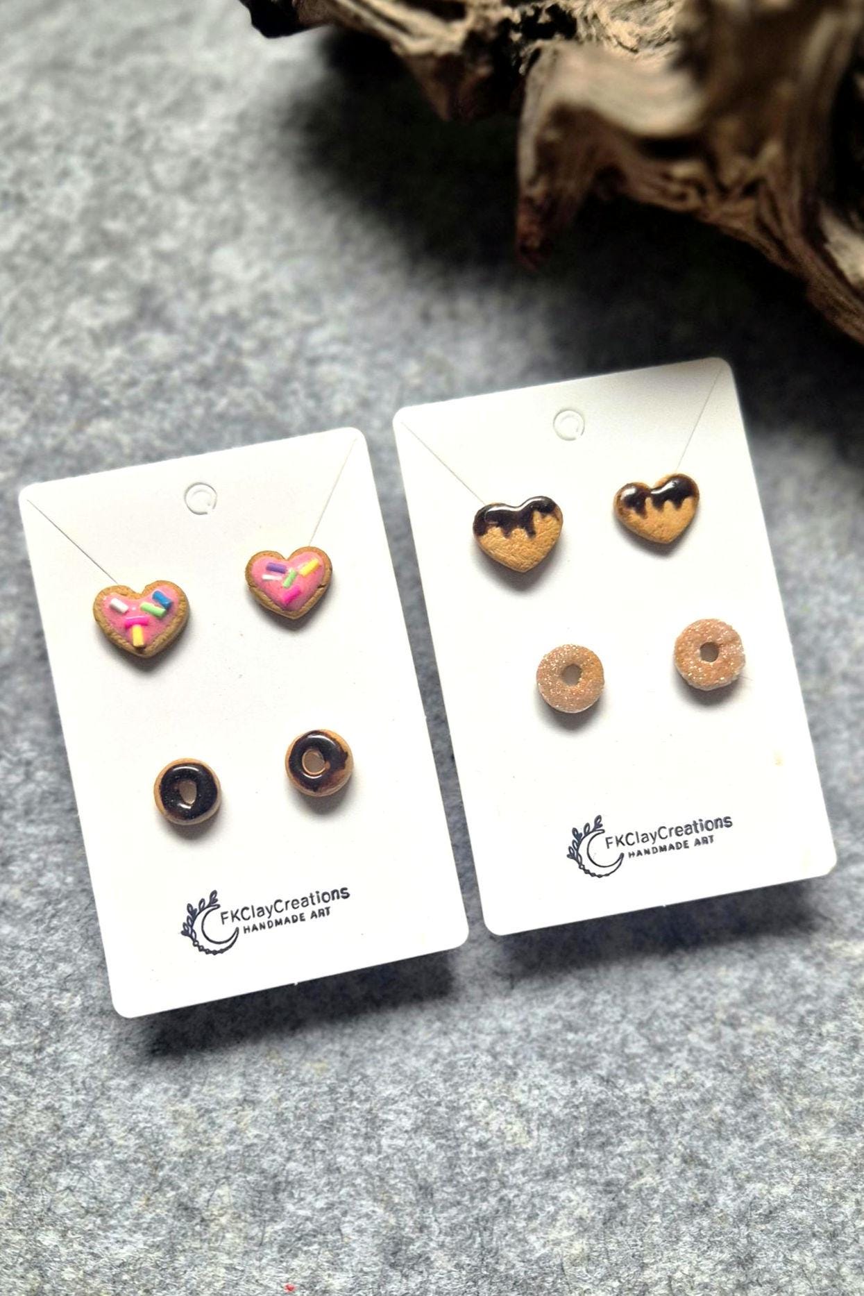 Polymer Clay Ohrstecker Kollektion Teil 1 "Food"/ Donut Keks Cookies Set/ Handgearbeitete Mini Ohrstecker/ Edelstahl/ Nickelfrei von FKClayCreations