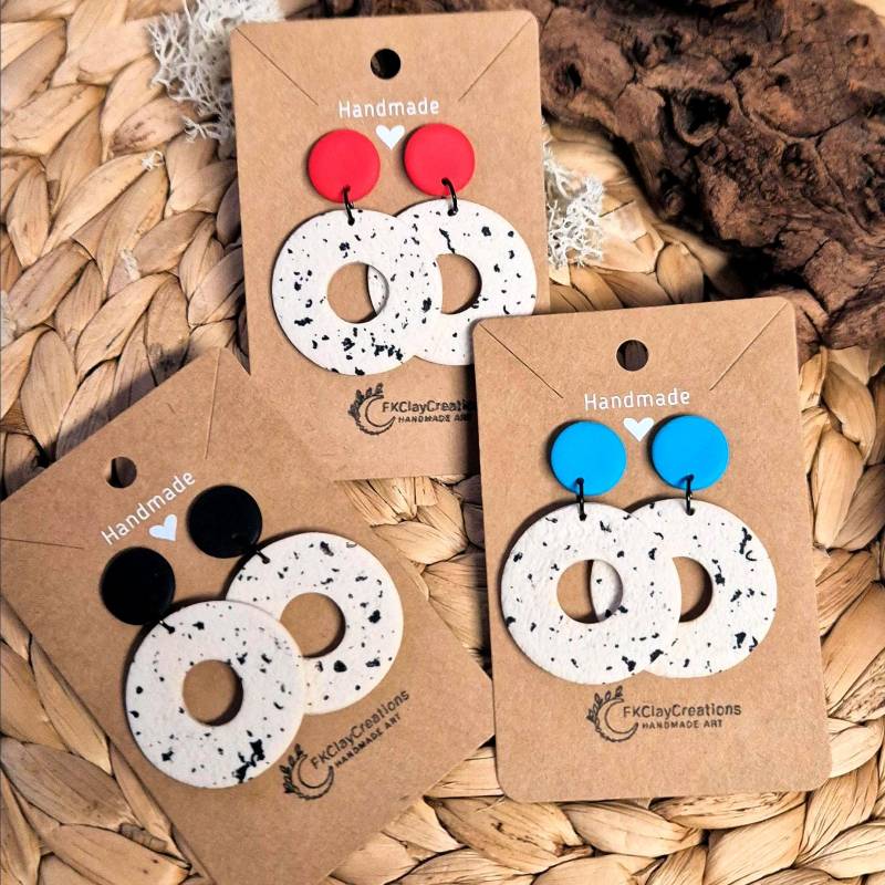 Polymerton Ohrringe/ Handgemachte Polymer Clay Sanora/ Fimo Modeschmuck/ Statement Edelstahl Und Nickelfrei von FKClayCreations