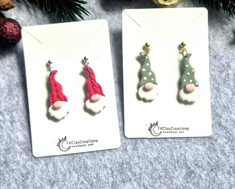 Wichtel Ohrringe Aus Polymer Clay, Süße in Verschiedenen Farben, Handgearbeitet Mit Edelstahlohrstecker, Nickelfrei von FKClayCreations