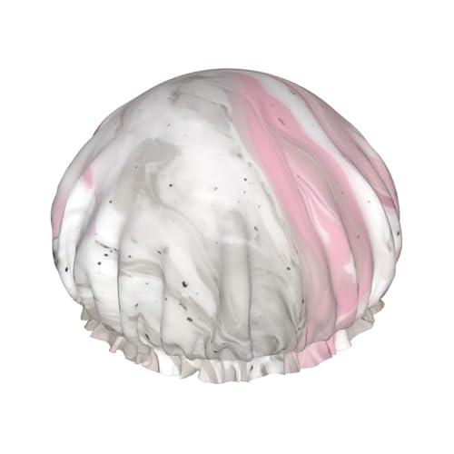 Abstrakte Tinte Marmor Druck wiederverwendbare Duschhüte für Frauen, Doppel Schicht Haarkappe, Erwachsene Haarmütze für alle Haare von FKGKDF