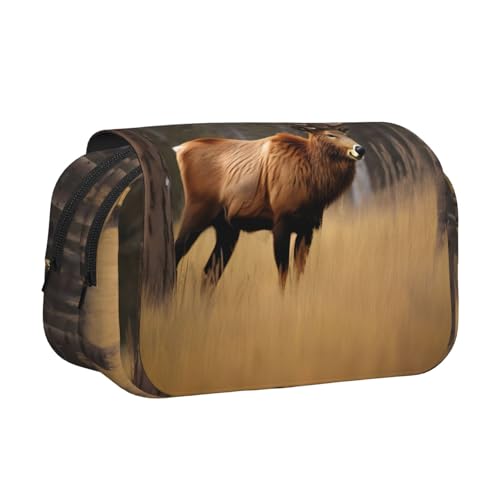 Doppel-Klapp-Federmäppchen, Reißverschlusstaschen, großes Fassungsvermögen für Kunstbedarf und Reisen von FKGKDF