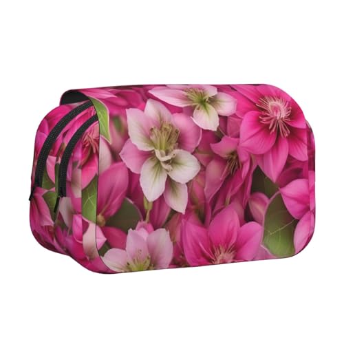 Doppel-Klapp-Federmäppchen, Reißverschlusstaschen, großes Fassungsvermögen für Kunstbedarf und Reisen von FKGKDF