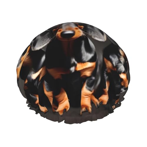 Drei Dackel Druck Wiederverwendbare Duschhauben für Frauen, Doppel Schicht Haarkappe, Erwachsene Haarhaube für alle Haare Drei Dackel Druck Wiederverwendbare Duschhauben für Frauen, Doppel Schicht Haarkappe, Erwachsene Haarhaube für alle Haare von FKGKDF