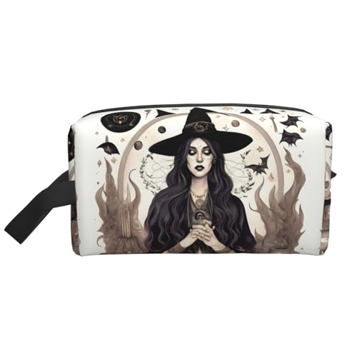 FKGKDF Magic Witch Witchcraft Bohemian Drawing Print Travel Toiletry Organizer Bag, Large Capacity Storage For Cosmetics, Toiletries von FKGKDF