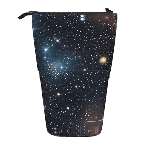 FKGKDF Sternsternhaufen Galaxien Druck Stehende Bleistifttasche Teleskop-Bleistifttasche tragbar für Büro von FKGKDF