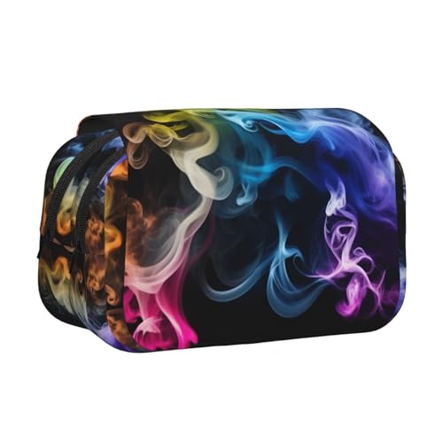 Farbenfrohes Federmäppchen mit doppeltem Klappetui, Reißverschlusstaschen, großes Fassungsvermögen für Kunstbedarf und Reisen von FKGKDF